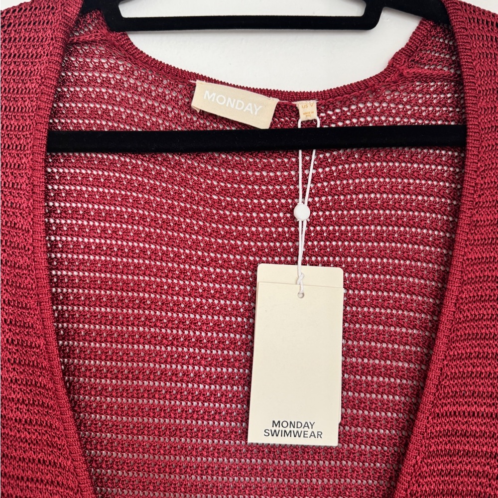 NWT! Monday Swimwear Montego Mini Dress Burgundy Treble Knit Size V - Picture 2 of 6